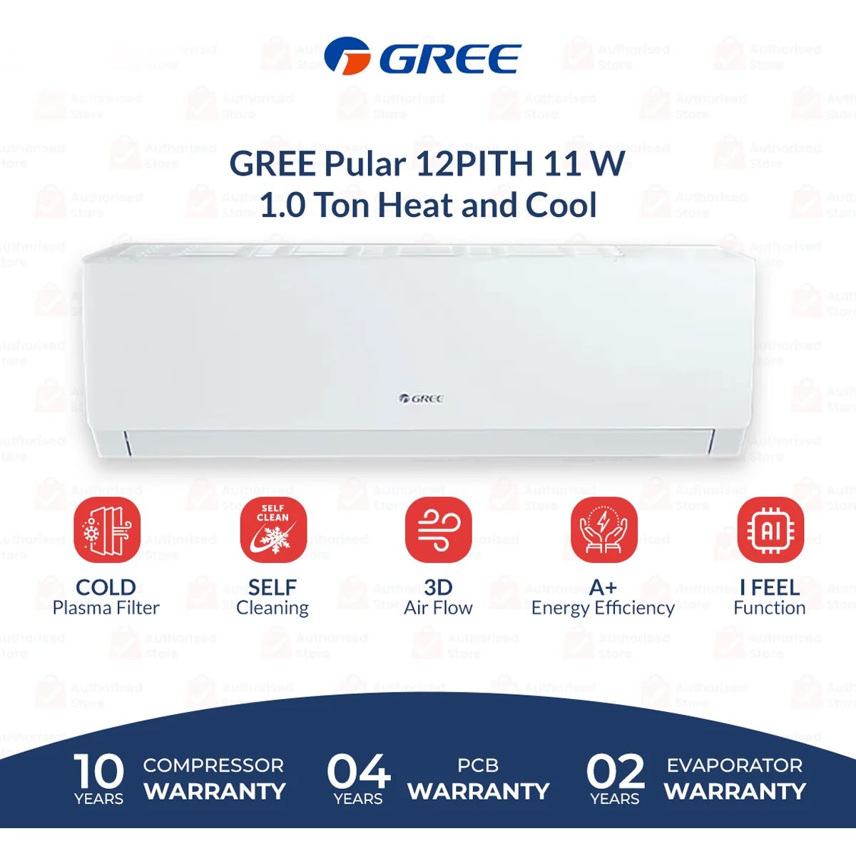 GREE 1 Ton Inverter AC Heat and Cool - GS-12PITH11W - Pular Series