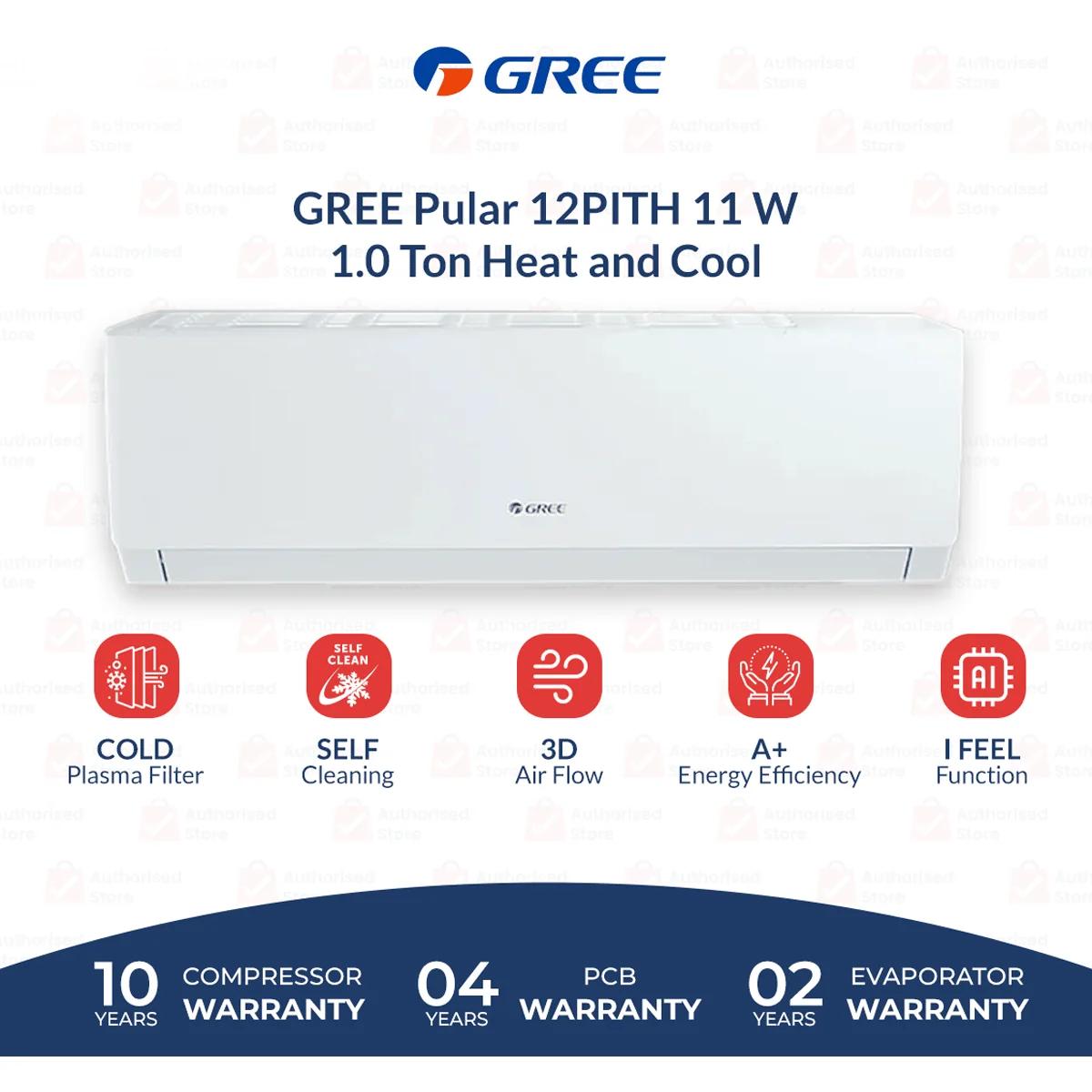 GREE 1 Ton Inverter AC Heat and Cool - GS-12PITH11W - Pular Series