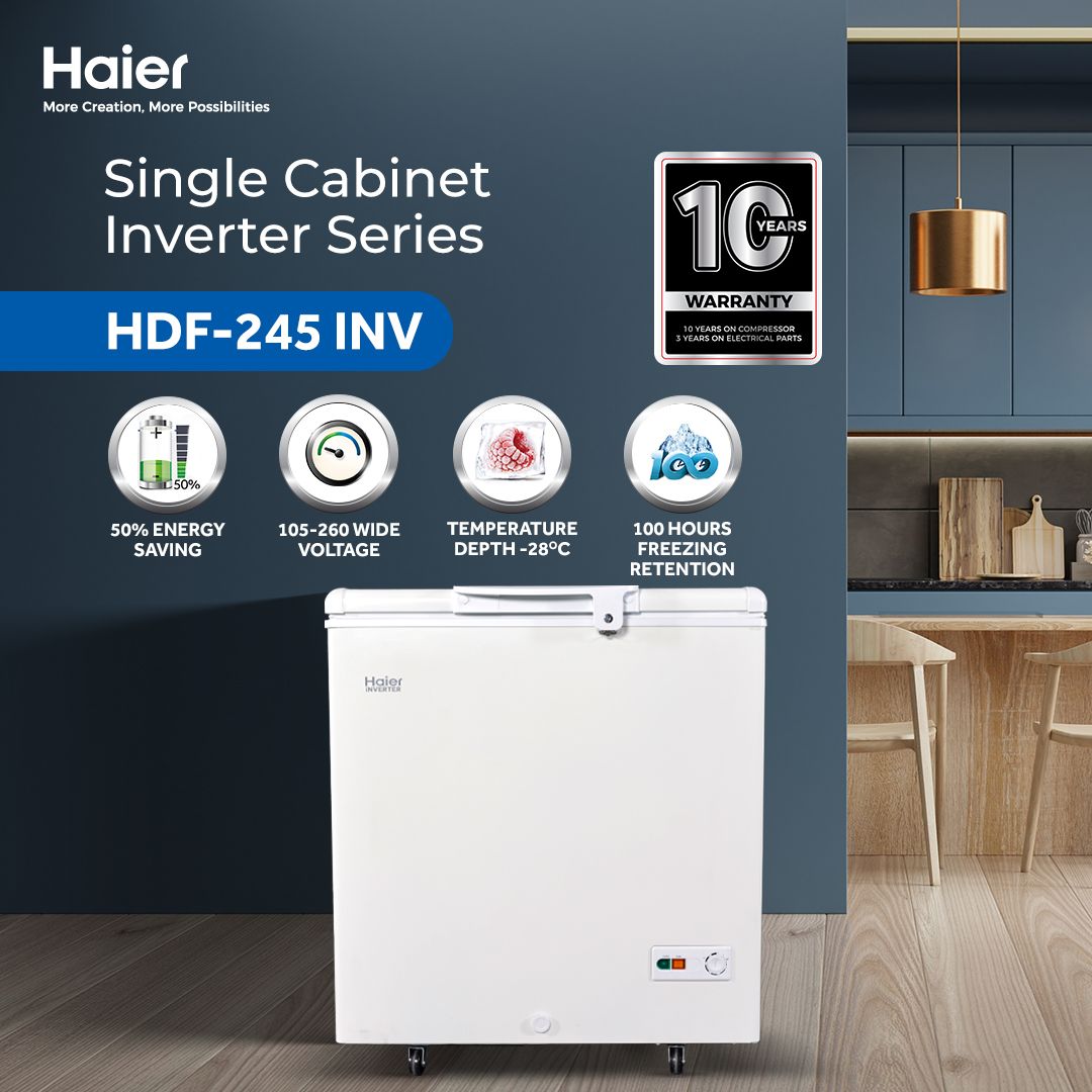 Haier R290 Refrigerant- HDF-245INV Deep Freezer